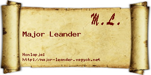 Major Leander névjegykártya